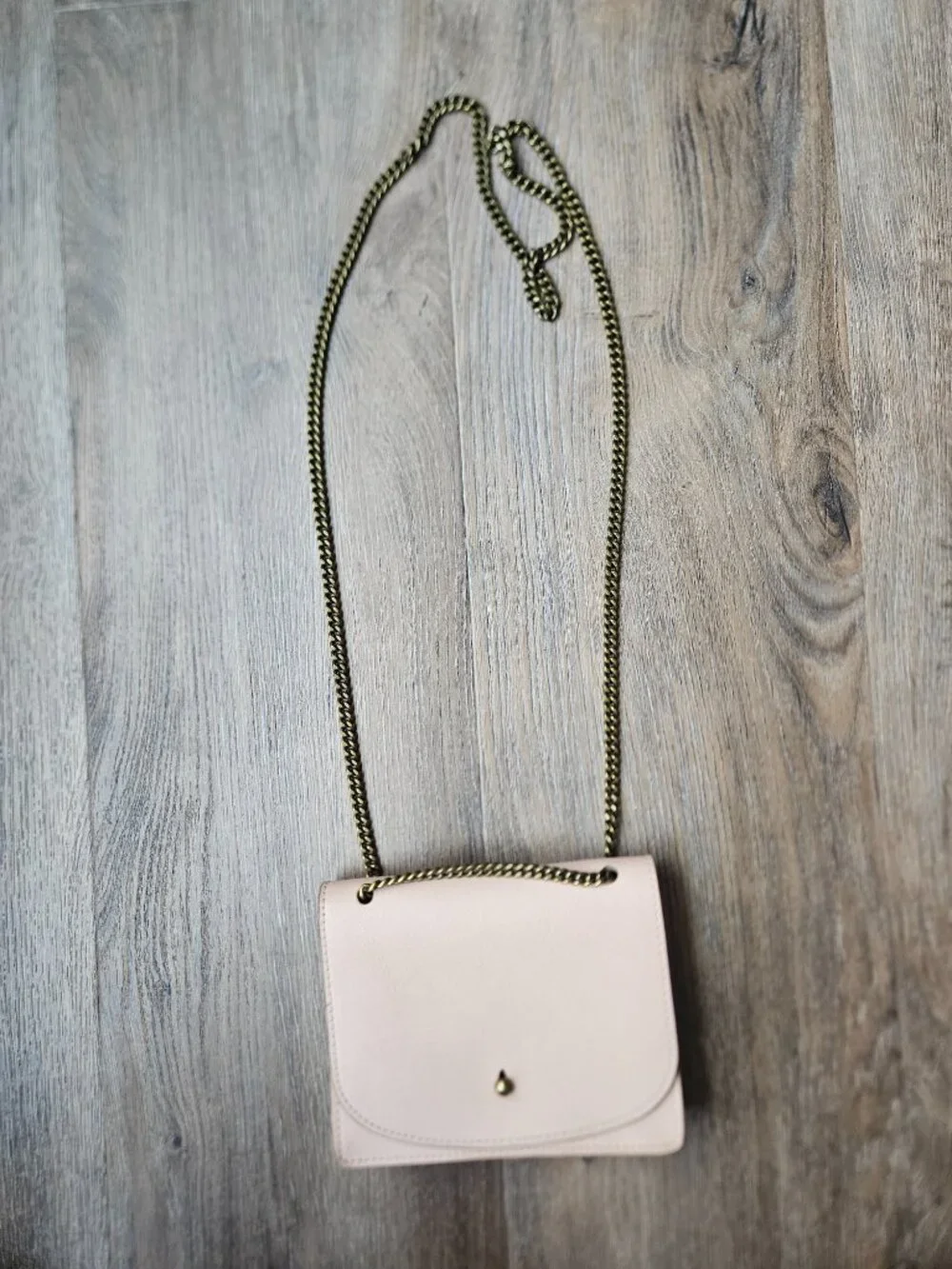 Madewell pale pink peach mini leather adjustable strap shoulder crossbody purse